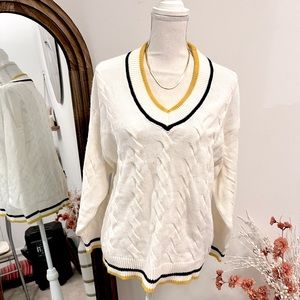 H&M Knit V-Neck Oversized Sweater - Size XS